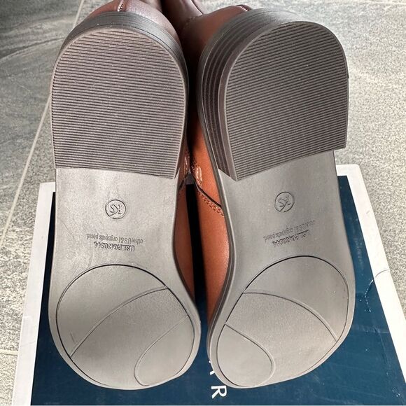 NIB Karen Scott Deliee2 Knee High Riding Boots Cognac Women's 7.5-Wide Wide Calf - Picture 9 of 11